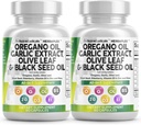 Clean Nutraceuticals Oregano Oil Garlic Extract Olive Leaf Black Seed Oil - Immune Support & Digestive Health Supplement for Women and Men with Vitamin D3 & Zinc - 2Pack 2
