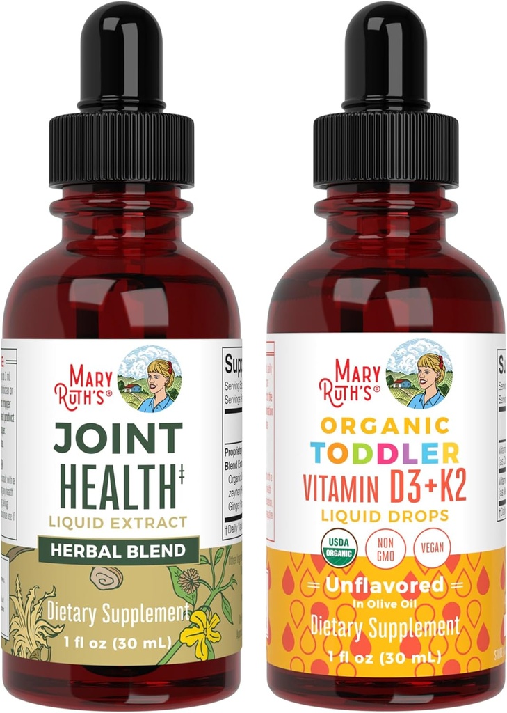 MaryRuth Organics Joint Health Liquid & Vitamin D3+K2 Drops for Toddlers | USDA Organic & Clean Label Project Verified® | Vitamins for Calcium, Joints, and Bone Support | Vegan, Non-GMO, Gluten Free 2