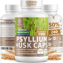 N1N Premium Psyllium Husk Capsules [All Natural,1450 MG] Powerful Soluble Fiber Supplement to Support Regularity and Digestive Health, 240 Caps 2