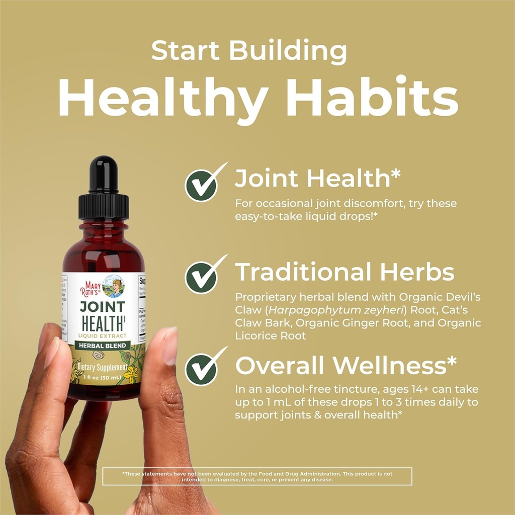 MaryRuth Organics Joint Health Liquid & Vitamin D3+K2 Drops for Toddlers | USDA Organic & Clean Label Project Verified® | Vitamins for Calcium, Joints, and Bone Support | Vegan, Non-GMO, Gluten Free 3