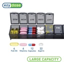 EZY DOSE Weekly (7-Day) Daily Pill Case, Medicine Planner, Vitamin Organizer, Supplement Container, Convenient and Easy to Use, Large Compartments, Travel Friendly, Black, Made in the USA, BPA Free 5