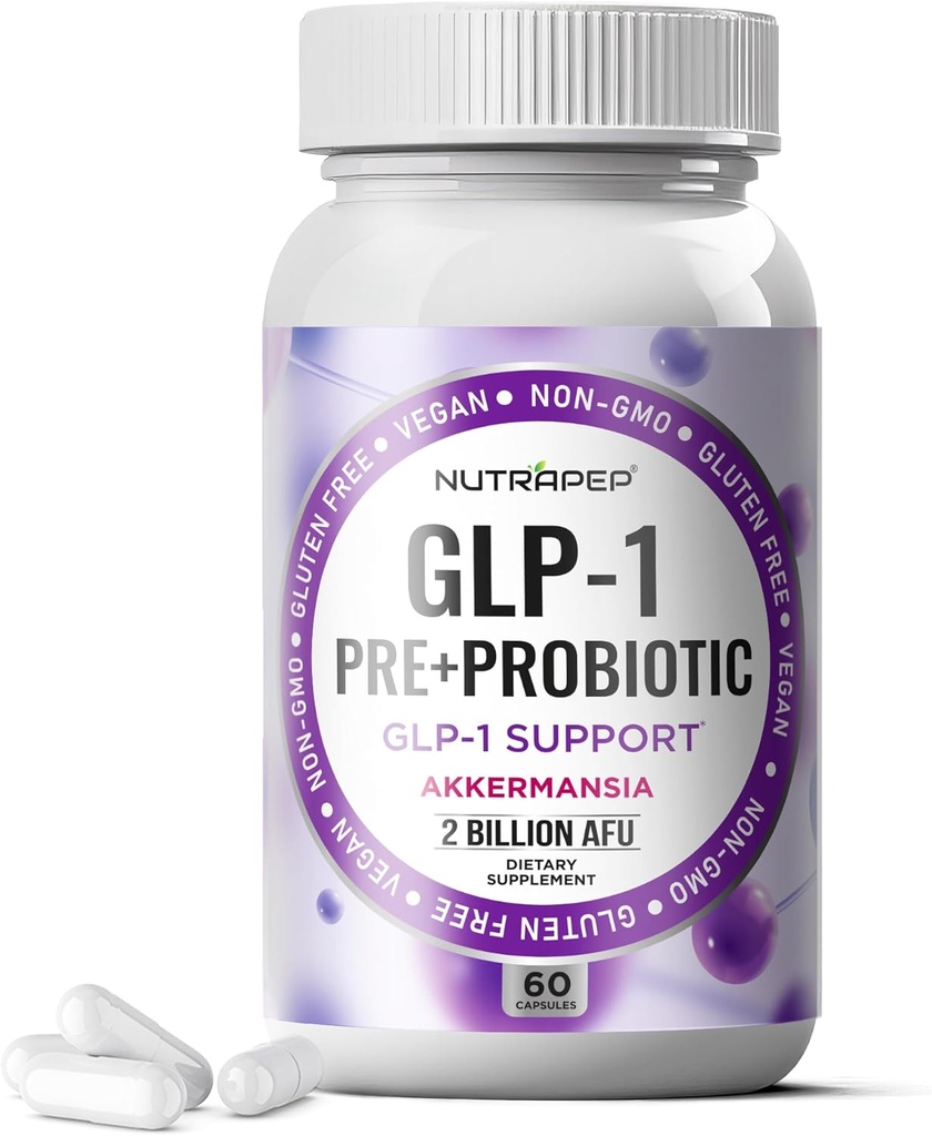 Akkermansia Muciniphila GLP-1 Probiotic Supplements - 2 Billion AFU with Xylooligosaccharides XOS Clostridium Bifidobacterium Increases GLP1 Production - Gluten Free Vegan Capsules for Men Women 2