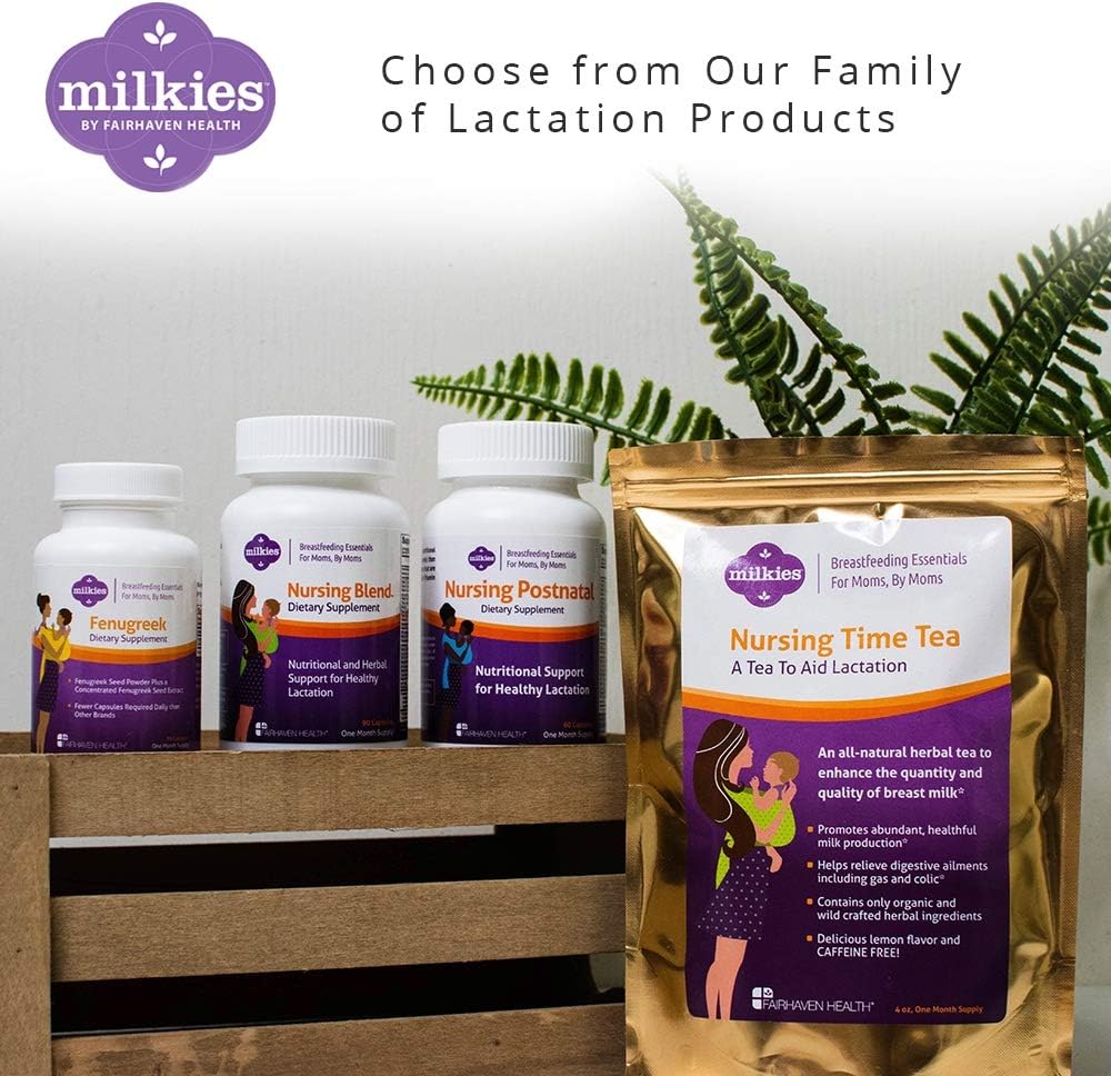 Milkies Fairhaven Health Nursing Postnatal Vegetarian Supplement for Breastfeeding Women with Vitamin D and B, Nutritious Breast Milk Multivitamin - Gluten and Dairy Free - 1 Month Supply 6