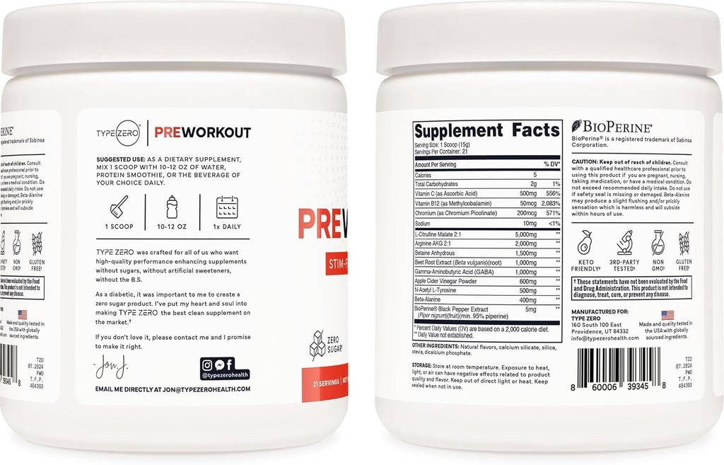 Ultra Clean Stim Free Pump Pre Workout + Nitric Oxide Booster (Fruit Punch) Beetroot, 7G Arginine Citrulline Malate, Betaine, Beta A, ACV+ - Sugar/Caffeine Free Natural Non Stim Preworkout Men & Women 3