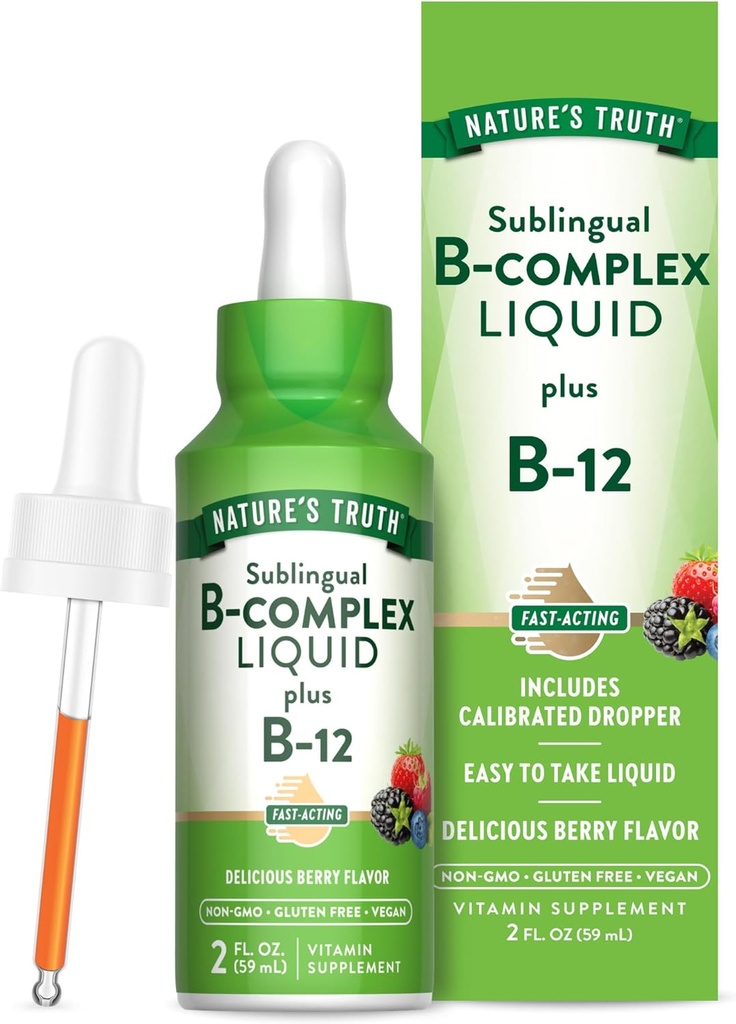 Nature's Truth Sublingual B Complex | with B12 | 2 Fluid Ounces | Berry Flavor | Vegan, Non-GMO & Gluten Free Supplement 2
