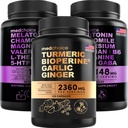 MEDCHOICE Turmeric & Ginger (120ct) and Sleep Melatonin (180ct) Supplement Bundle - Wellness Duo for Joint, Digestion, Sleep, & Immune Support - Vegan, Non-GMO, Gluten-Free 2