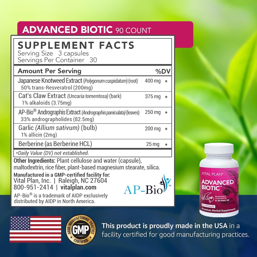 Vital Plan Immune Support Supplements by Dr. Bill Rawls – Immune Boost Bundle w/Japanese Knotweed, Cat’s Claw, Chinese Skullcap & Reishi Mushroom 3