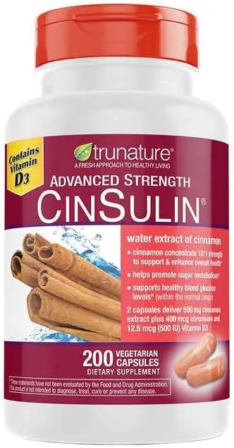 OProCyn Tru Nature Cinsulin Advanced Strength Cinnamon Extract 500mg, 200 Vegetarian Capsules 2