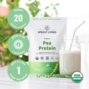Sprout Living Organic Pea Protein Powder, Unflavored, 20 Grams of Plant Based Organic Protein Powder Without Artificial Sweeteners, Non Dairy, Non-GMO, Vegan, Gluten Free (2 Pound, 38 Servings) 6