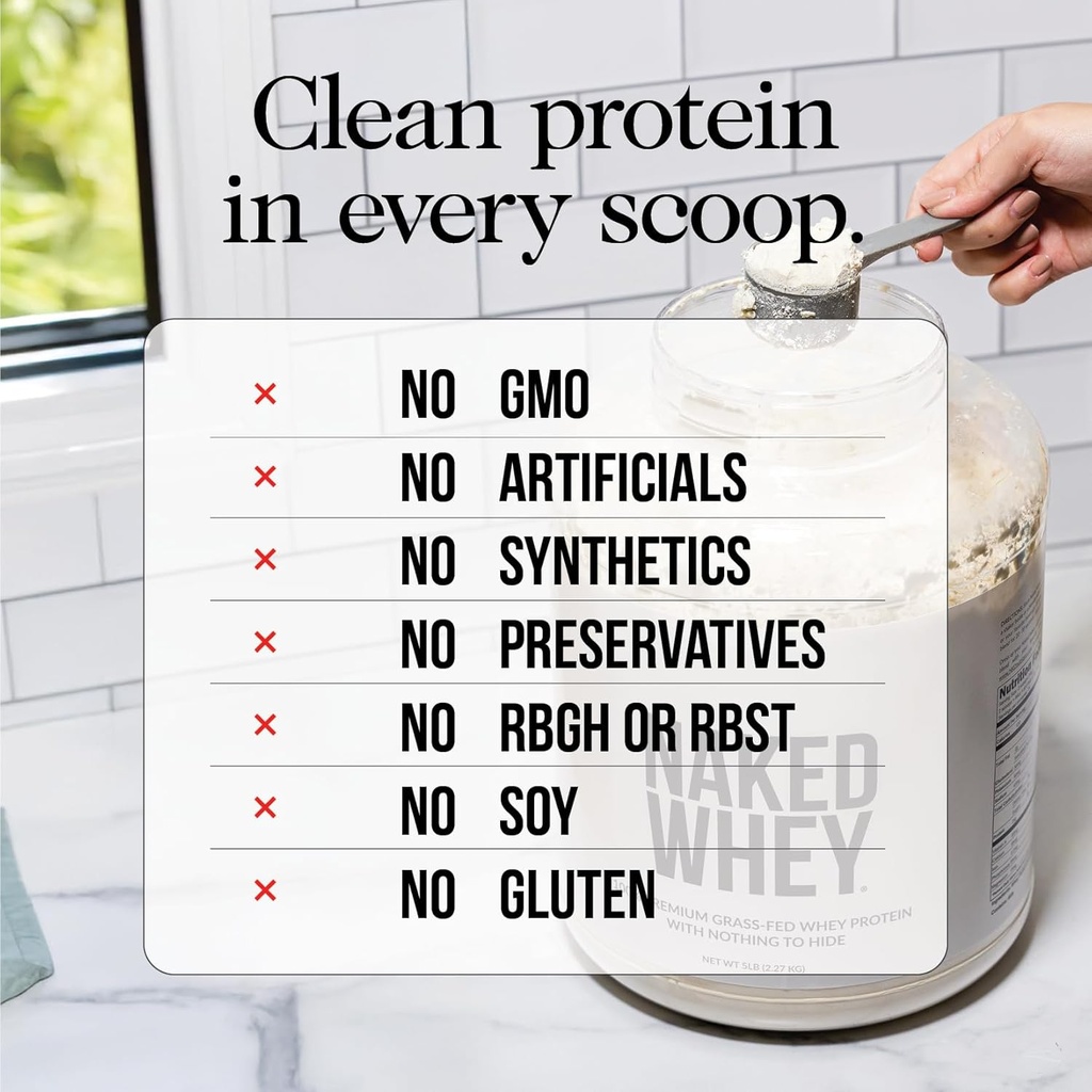 NAKED Strawberry Whey Protein Powder, Only 3 Ingredients, 25g Grass Fed Whey Protein Powder, Aid Muscle Growth & Recovery - 24 Servings 5