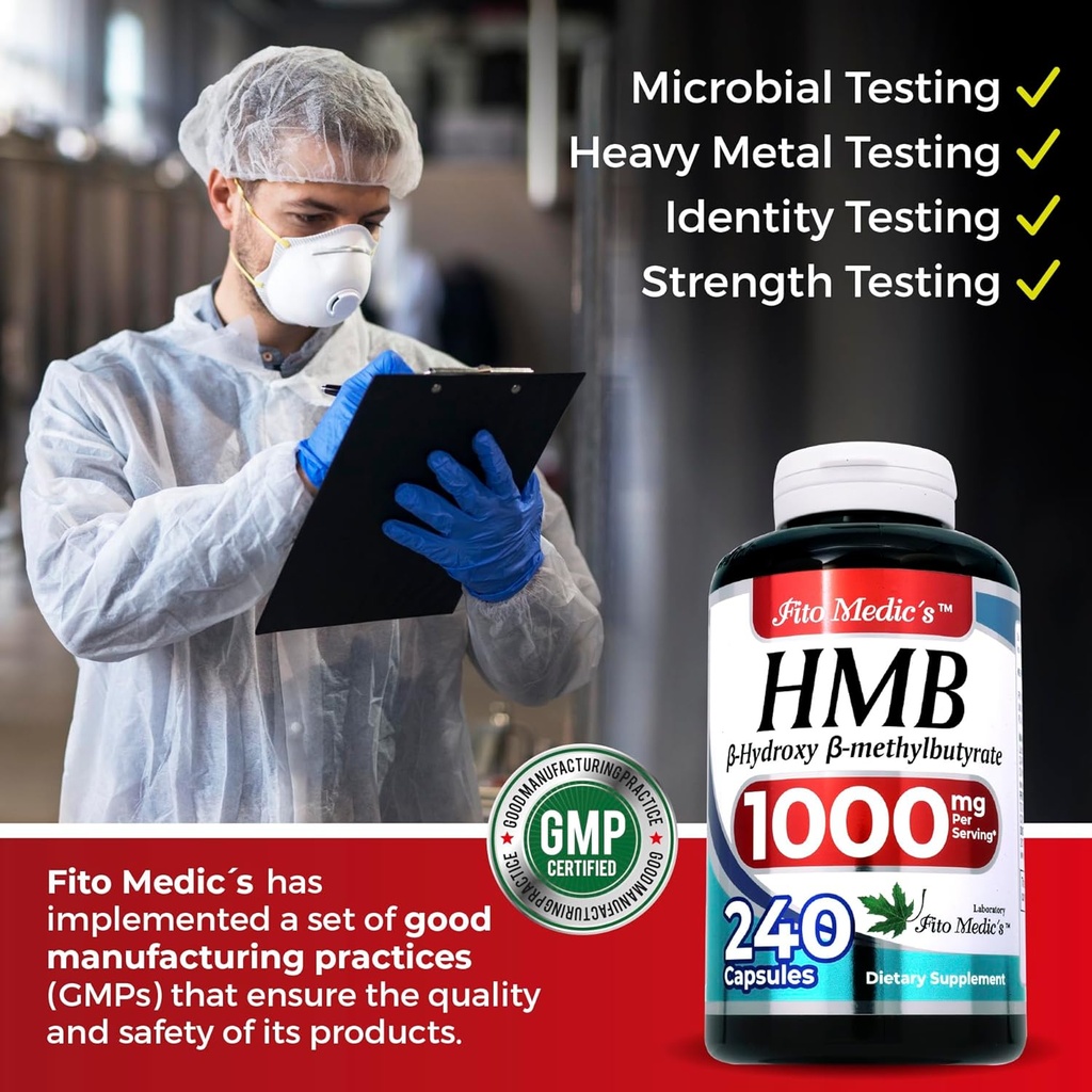 FITO MEDIC'S Lab | hmb |240 Capsules |1000 mg| hmb Supplement | hmb Free Acid| beta-hydroxybutyrate | Concentrate Extract | Ultra high Absorption. 6