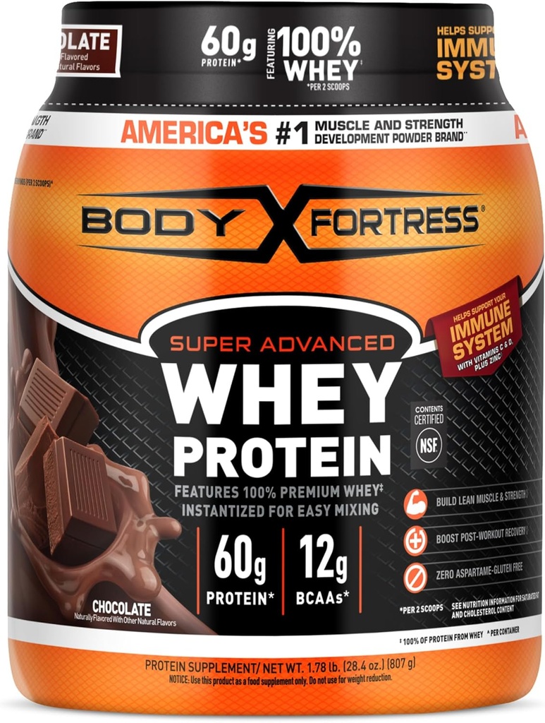 Body Fortress 100% Whey, Premium Protein Powder, Chocolate, 1.78lbs 2