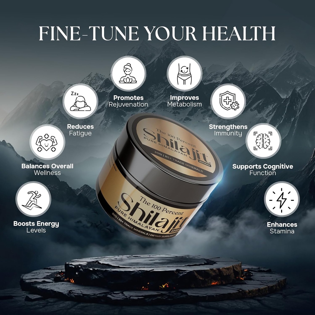 Pure Himalayan Shilajit for Men & Women 600mg, 50 Servings - Gold Grade, Lab Test Included, Maximum Potency Fulvic Acid with 85+ Trace Minerals Extracted from Highest Altitude 6