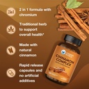 Vitamin World Cinnamon Complex with Chromium, 1000 mg Cinnamon Supplements with High-Potency Chromium for Healthy Metabolism & Antioxidant Protection, 120 Capsules, 2 Month Supply, Gluten Free 6