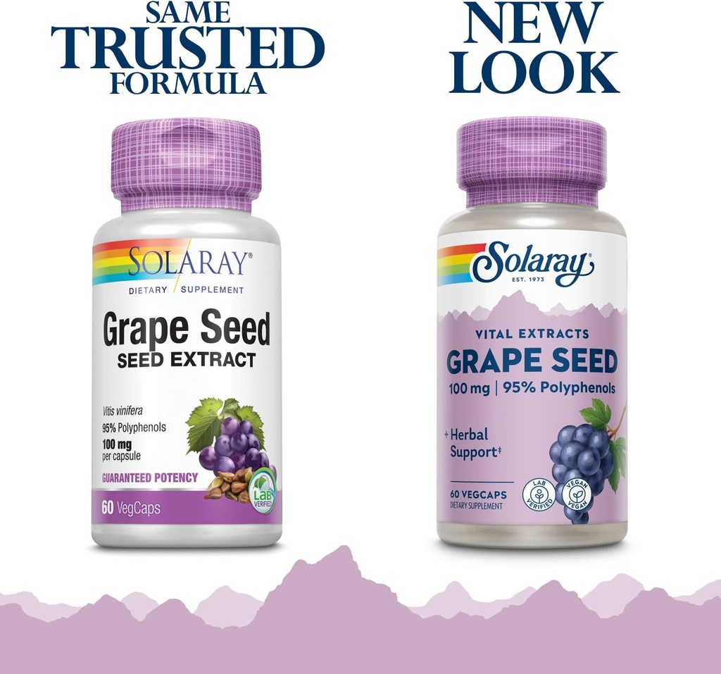 SOLARAY Grape Seed Extract 100 mg Plus Bioflavonoid Complex | Healthy Cardiovascular & Blood Vessel Support | 60 VegCaps 4