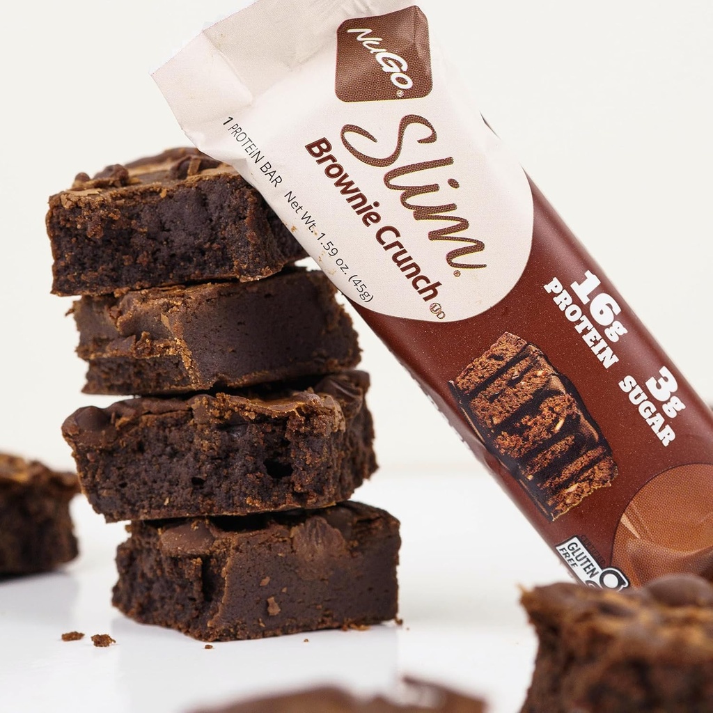 Nugo Slim Dark Chocolate Brownie Crunch, 16g Protein, 2g Sugar, 7g Fiber, Low Net Carb, Keto Friendly, Gluten Free, 24 Count 4
