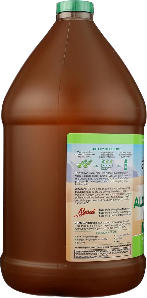 Lily of the Desert Vera Juice - Whole Leaf Filtered Aloe Vera Drink, Non-GMO Aloe Juice with Natural Vitamins, Digestive Enzymes for Gut Health, Stomach Relief, Wellness, Glowing Skin, 128 Fl Oz 5
