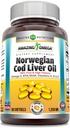 Amazing Omega Norwegian Cod Liver Oil 1250 Mg Softgels Supplement | Omega-3, EPA, DHA, Vitamin A, Vitamin D & Vitamin E (Orange | 60 Count) 2