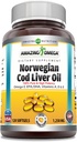 Amazing Omega Norwegian Cod Liver Oil 1250 Mg Softgels Supplement | Omega-3, EPA, DHA, Vitamin A, Vitamin D & Vitamin E (Orange | 60 Count) 5