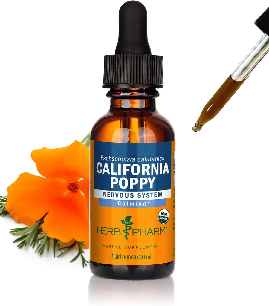 Herb Pharm Certified Organic California Poppy Liquid Extract for Calming Nervous System Support - 1 Ounce 2