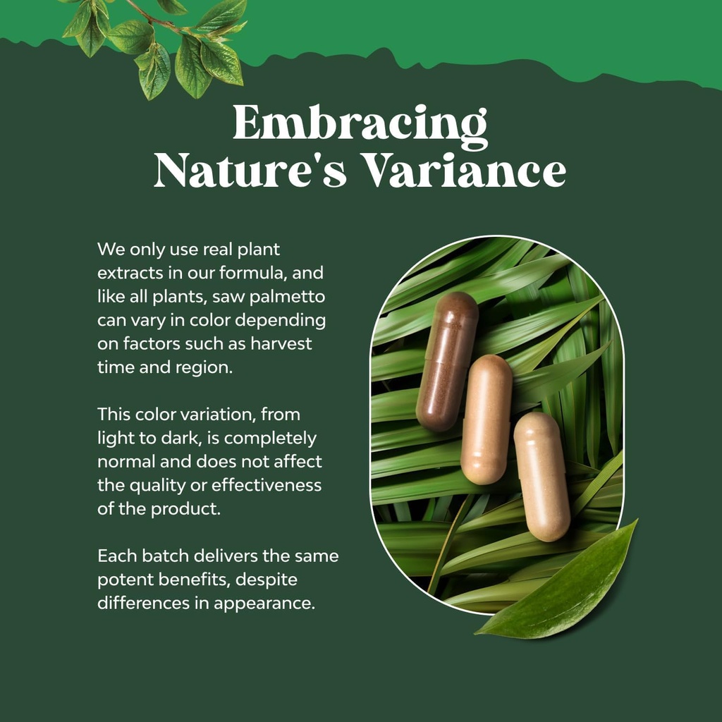 Extra Strength Saw Palmetto Extract - Advanced Herbal Complex for Hair Health and Urinary Support with Plant Sterols & Flavonoids - Potent Herbal Supplement with 500mg per Serving - 200 Capsules 5