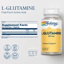 SOLARAY L Glutamine Capsules 500 mg - Immune Support - Free Amino Acid - Lab Verified, 60-Day Money-Back Guarantee, 50 Servings, 50 VegCaps 3