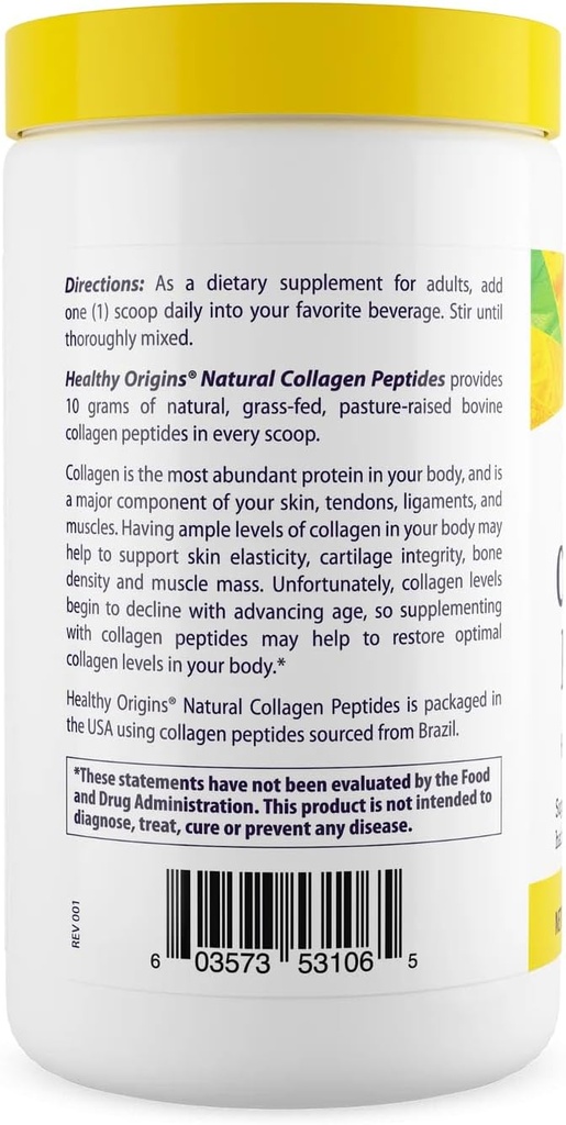 Healthy Origins Collagen Peptides (Grass-Fed, Non-GMO, 3rd Party Tested), 10.6 Oz (300 g) 4
