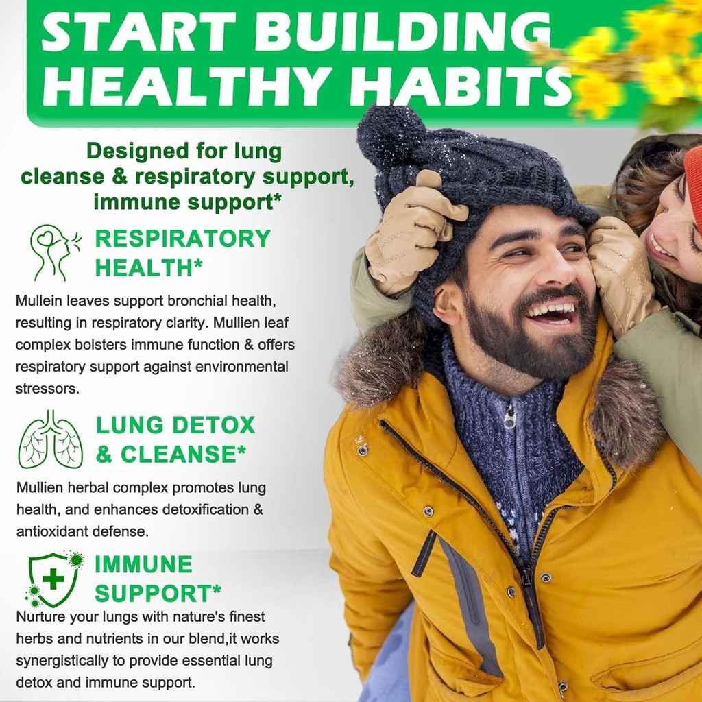 16-in-1 Organic Mullein Drops for Lungs | Mullein Leaf Extract w/Oil of Oregano with Black Seed Oil | Non-GMO&Gluten Free Respiratory Health Liquid Drops | Mullein Supplement Cleanse for Smokers 4