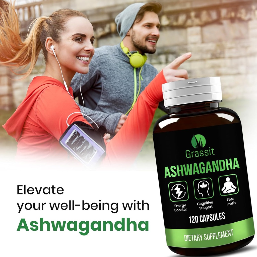 Grassit Ashwagandha Supplement 500 mg/120 Capsules Best Naturals Ashwagandha Capsule for Overall Well Being 5