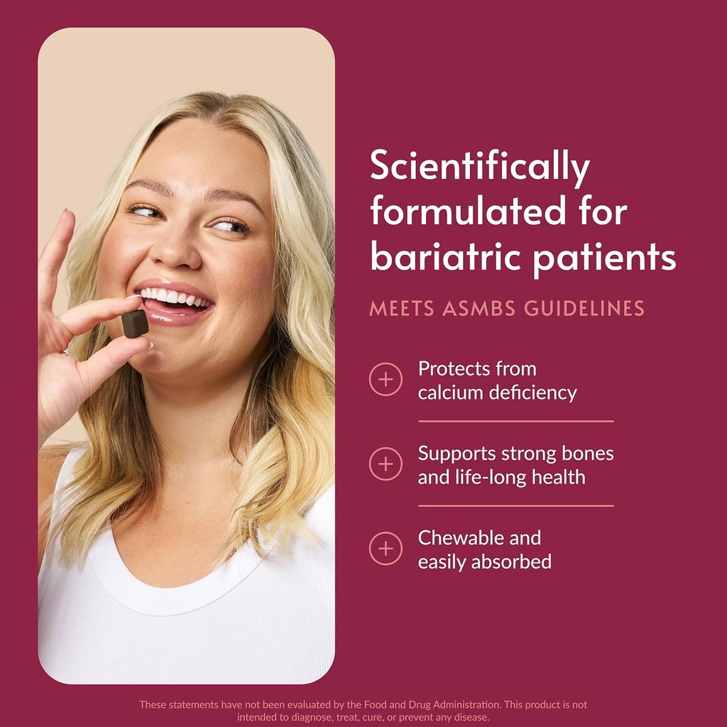 Bariatric Advantage Calcium Citrate Chewy Bites 500 mg - Highly Absorbable & Digestible - Vitamin D3 - Easily Chewable Calcium Supplement - Chocolate Flavor - 90 Count 3