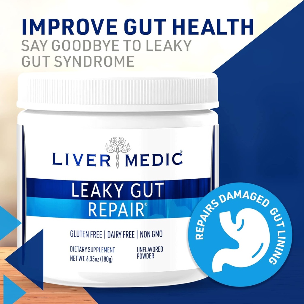 Leaky Gut Repair Gut Health Support Powder Glutamine Slippery Elm for IBS Heartburn Relief Bloating to Soothe Stomach for Women & Men Capsules (Unflavored) 180g 3