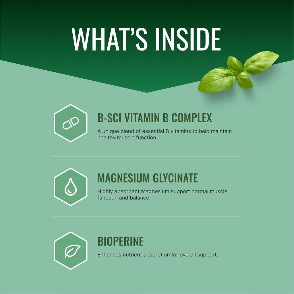 Approved Science Cramprin - High Absorption Magnesium, Vitamin B Complex, BioPerine - 6 Month Supply - 2 Bottles - Vegan 3