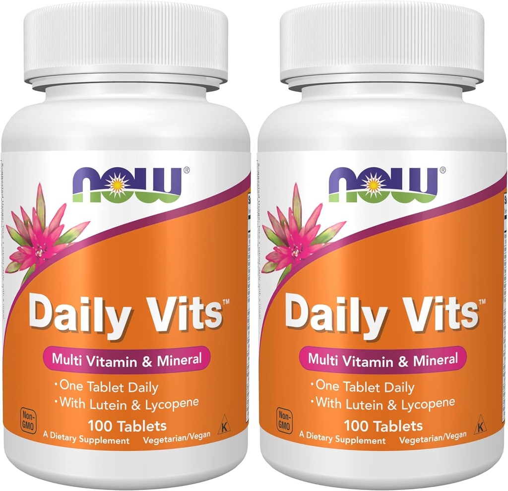 NOW Supplements, Daily Vits™, One Tablet Daily with Lutein & Lycopene, 100 Tablets (Pack of 2) 2