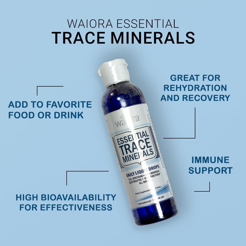 Waiora Essential Trace Minerals | Help Replenish Lost/Depleted Mineral | 60+ Ionic Trace Minerals | Support Body’s Vital Functions, pH Balance | Plus Electrolytes for Hydration (1 Bott / 48 serv) 5