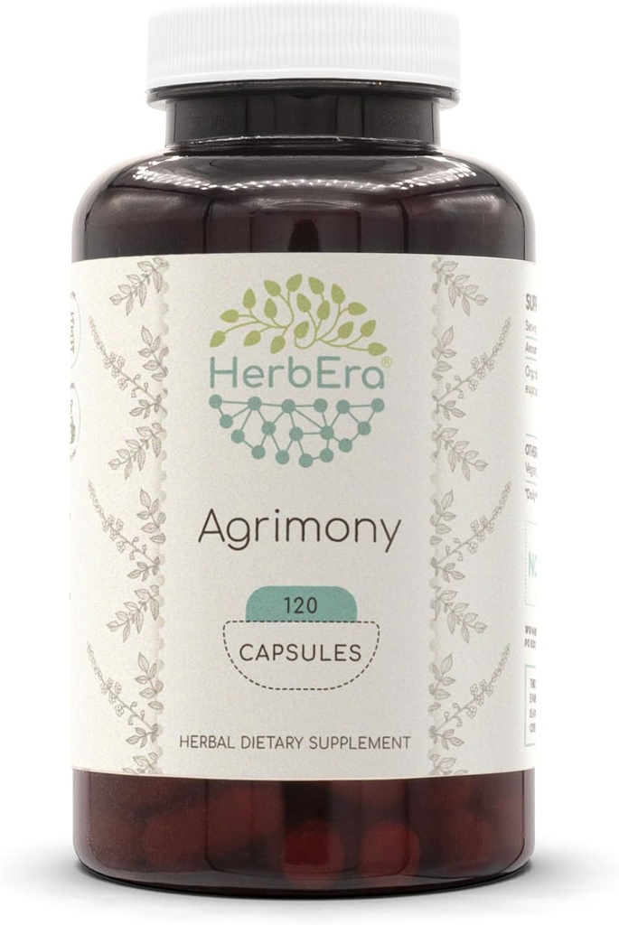 HerbEra Agrimony 60 Capsules, 400 mg, Agrimony (Agrimonia Eupatoria) Dried Herb (60 Capsules) 6