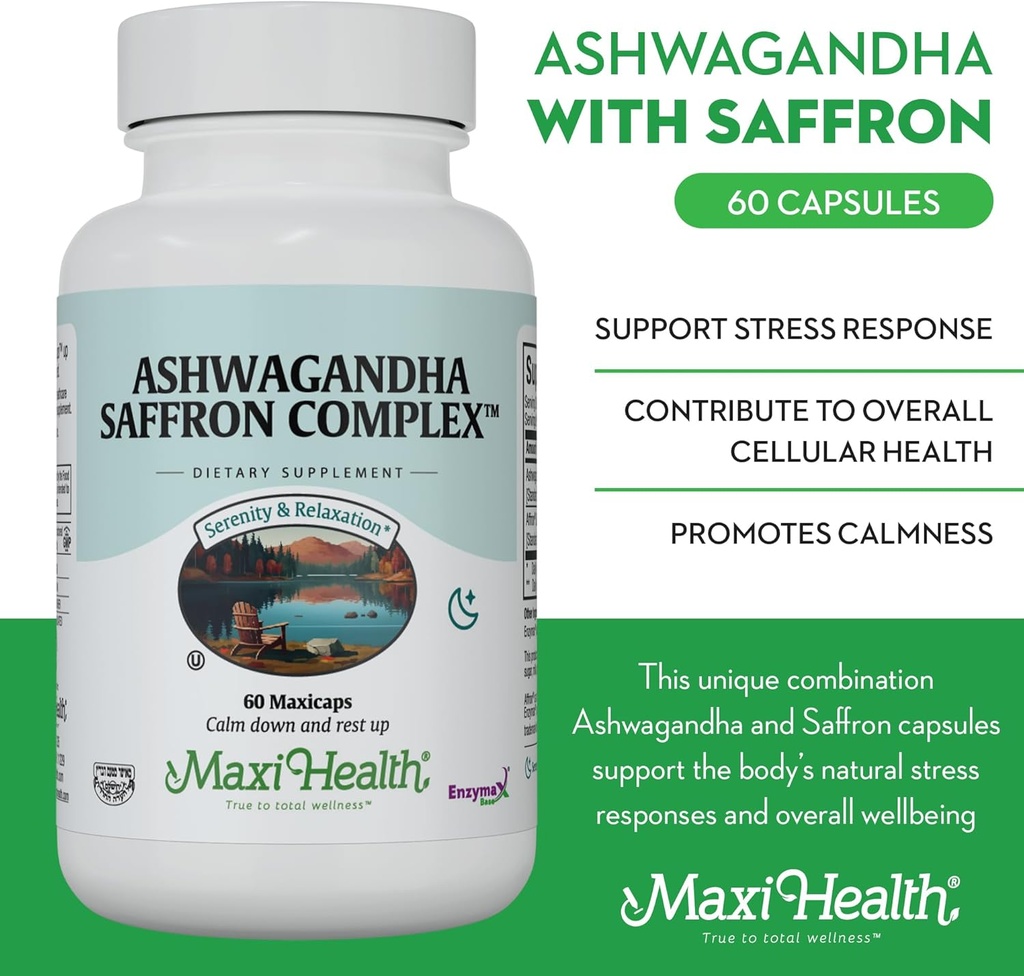 Ashwagandha Supplements Complex with Saffron – 600mg Ashwagandha Capsules & 30mg Saffron Extract for Stress Relief, Mood & Calm – Kosher, 60 Capsules 4