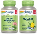SOLARAY Oil of Oregano Softgels 150 mg and Mullein Leaf 330 mg - Wellness Support Bundle - Oregano Oil and Mullein Capsules for Overall Health Support - Vegan, 60-Day Guarantee, 120ct/180ct 2