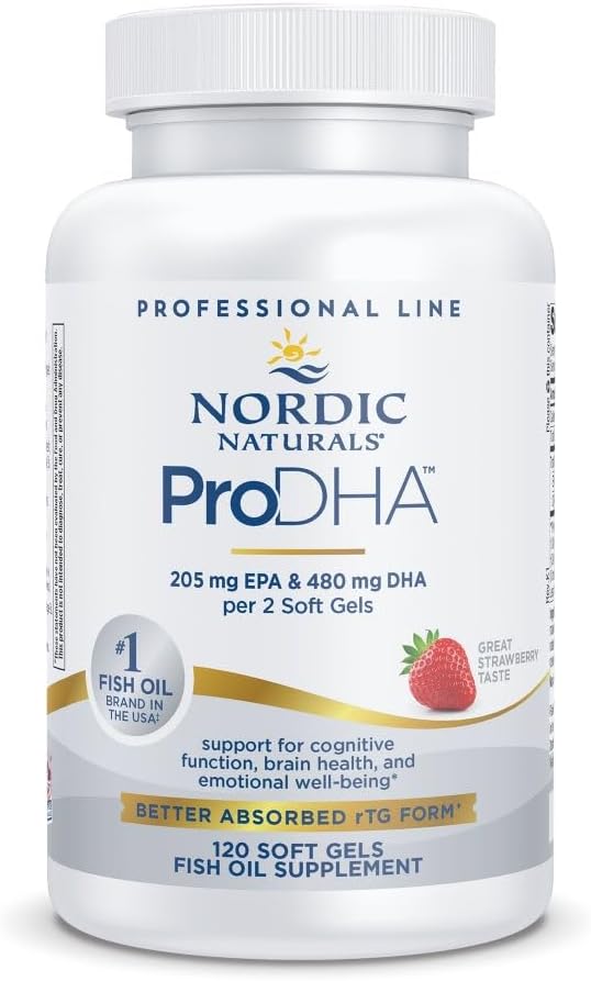 Nordic Naturals ProDHA, Strawberry - 120 Soft Gels - 830 mg Omega-3 - High-Intensity DHA Formula for Neurological Health, Mood & Memory - Non-GMO - 60 Servings 2