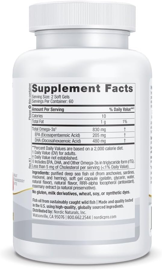 Nordic Naturals ProDHA, Strawberry - 120 Soft Gels - 830 mg Omega-3 - High-Intensity DHA Formula for Neurological Health, Mood & Memory - Non-GMO - 60 Servings 3