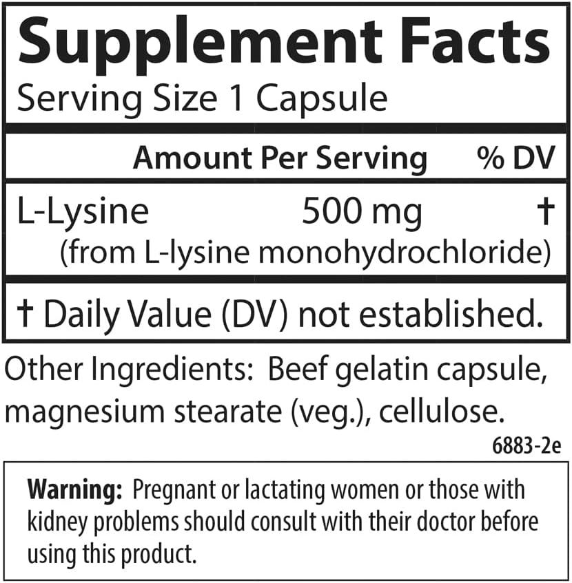 Carlson - L-Lysine, 500 mg, Supports Healthy Tissue & Muscle Development, 300 capsules 5