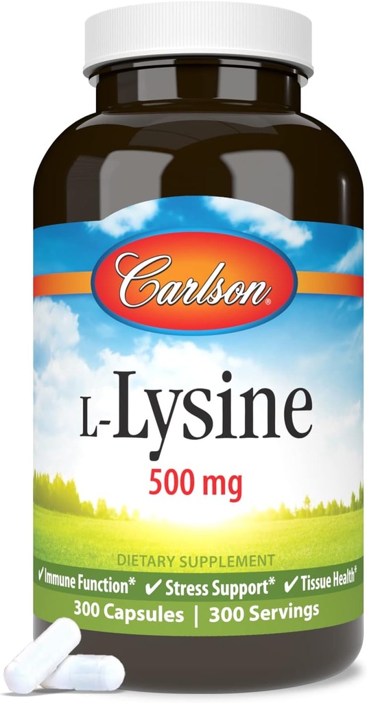 Carlson - L-Lysine, 500 mg, Supports Healthy Tissue & Muscle Development, 300 capsules 6