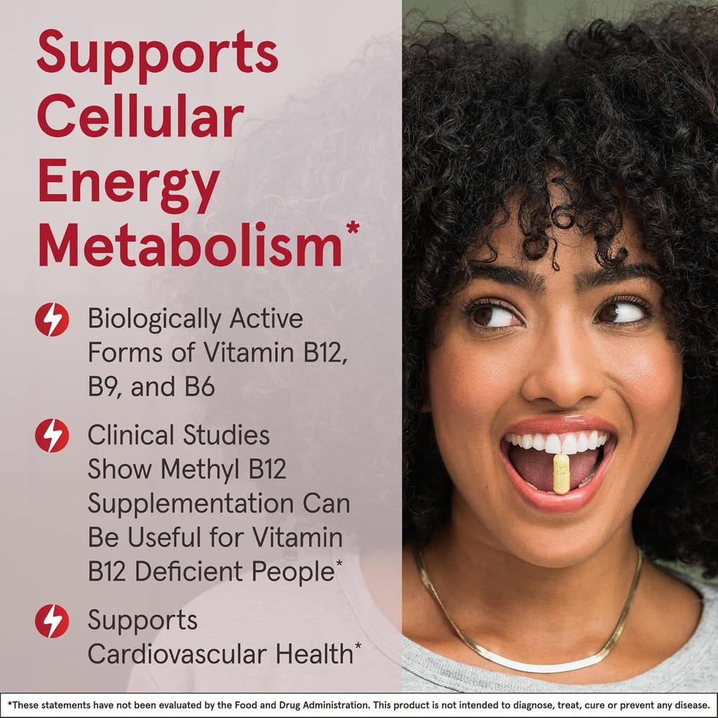 Jarrow Formulas Methyl B-12 1000MCG & Methyl Folate 400MCG,Extra Strength,Cellular Energy Metabolism & Cardiovascular Health Formula(1) With P-5-P,100Chewable Tabs,Up to a 100 Day Suppl,12Packs 5