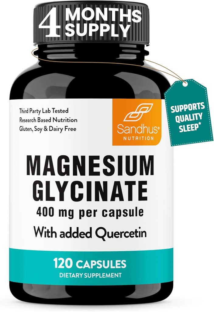 Sandhu's Magnesium Glycinate with Quercetin & Liver Support Capsules | Supports Quality Sleep, Relaxation & Liver Health Support 3