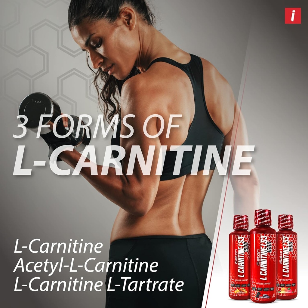 iSatori L-Carnitine LS3 1500, Triple-Blend Liquid L Carnitine Supplement, with Acetyl & Tartrate, Stimulant Free, Low Calories, Sugar & Gluten Free, Keto-Friendly, Mixed Berry Flavor (32 Servings) 4