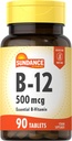 Sundance Vitamin B-12 | 500mcg | 90 Vegetarian Tablets | Essential Vitamin Supplement | Non-GMO and Gluten Free Formula 2