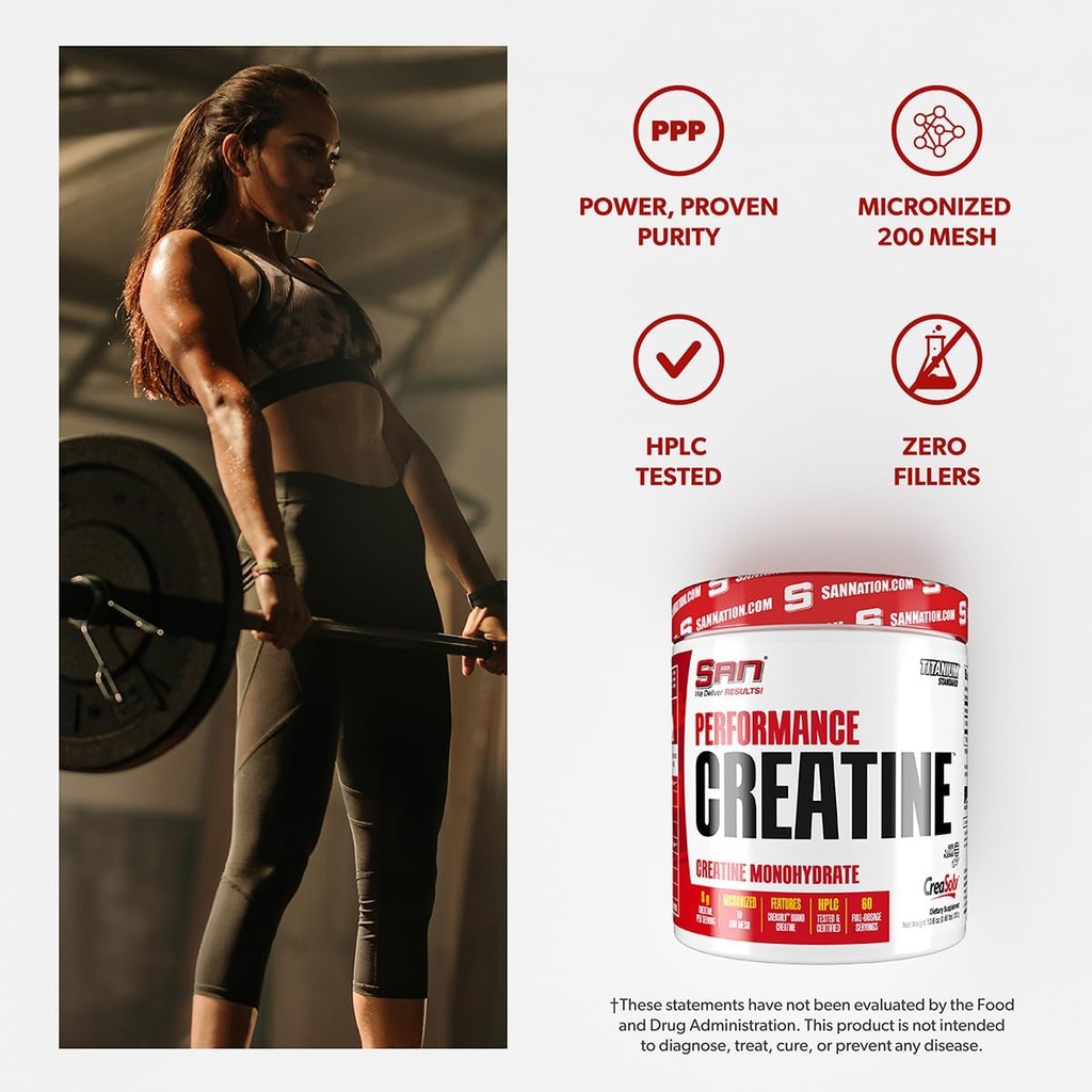 SAN Performance Creatine 600g – Supports Muscle Growth and Athletic Endurance, 120 Servings 6
