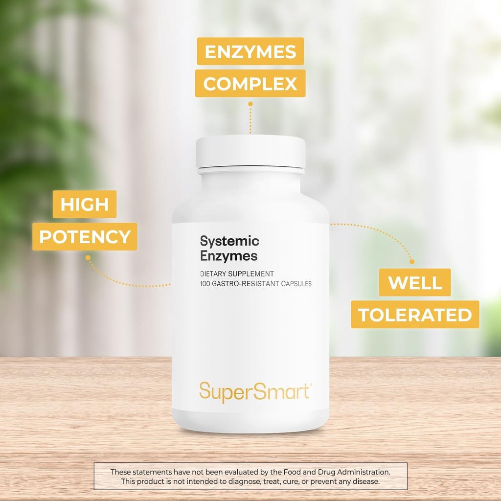 Supersmart Systemic Enzymes (High Potency) - with Bromelain, Protease, Lipase, Trypsin, Chymotrypsin, Peptidase, Pancreatin - Proteolytic Enzymes Complex | Non-GMO & Gluten Free - 100 DR Capsules 4
