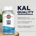 KAL S.O.D. 2000 Antioxidant Supplement - Beef Liver Source - Enteric Coated for Maximum Assimilation - Lab Verified - GMP Facility - 60 Day Guarantee - 100 Servings, 100 Tablets 5