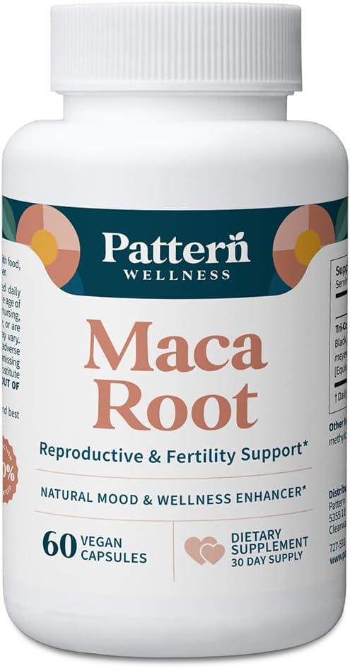 Pattern Wellness Maca Root for Men & Women - 10,000mg - Natural Mood & Wellness Enhancer - Unique Optimum Blend for Fertility, Reproductive & Whole Body Health - 60 Vegan Capsules 2