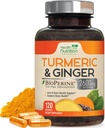 Turmeric Curcumin Supplement 2600mg - with Organic Ginger & Turmeric, 95% Curcuminoids, BioPerine Black Pepper for Best Absorption, Nature's Vegan Joint Support, Non-GMO, Bottled in USA - 120 Capsules 2